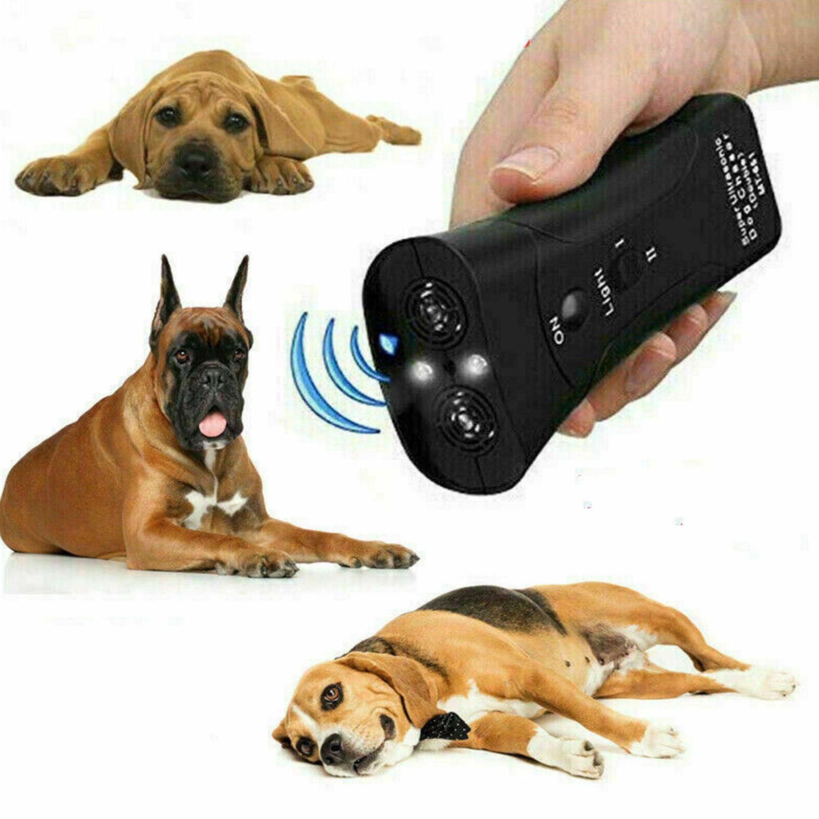 Ultrasonic Anti Dog Barking Pet Trainer LED Light Gentle Chaser Petgentle Device