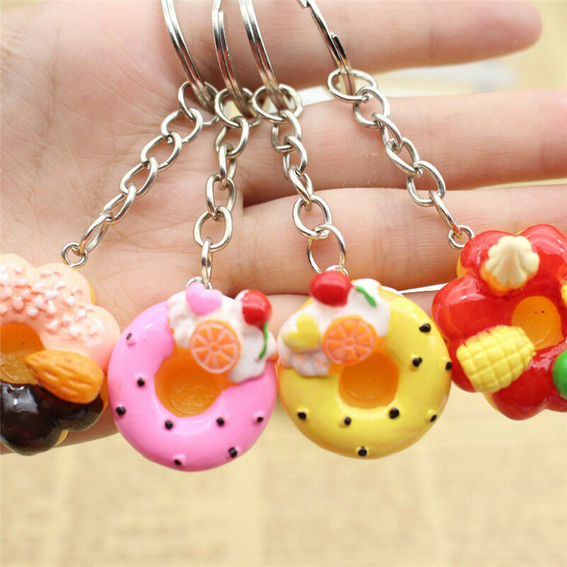 Sweet Cake Keychain Pendant Bread Food Keyring Gift  Bag Purse Key Chain .l8