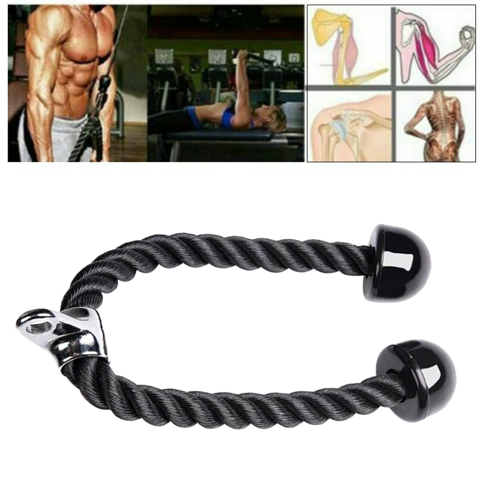 High Strength Tricep Biceps Rope Pull Down Handle, Easy to Grip & Non-Slip,