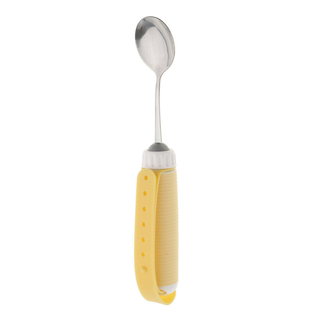2Pcs Rotating Utensil Eating Aids Spoon Fork Set for Elderly Disability Kids