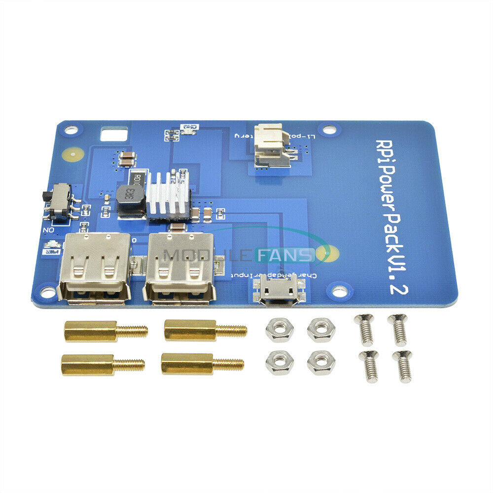 With Dual USB Output Lithium Battery PowerPack Expansion Board for Raspberry Pi3