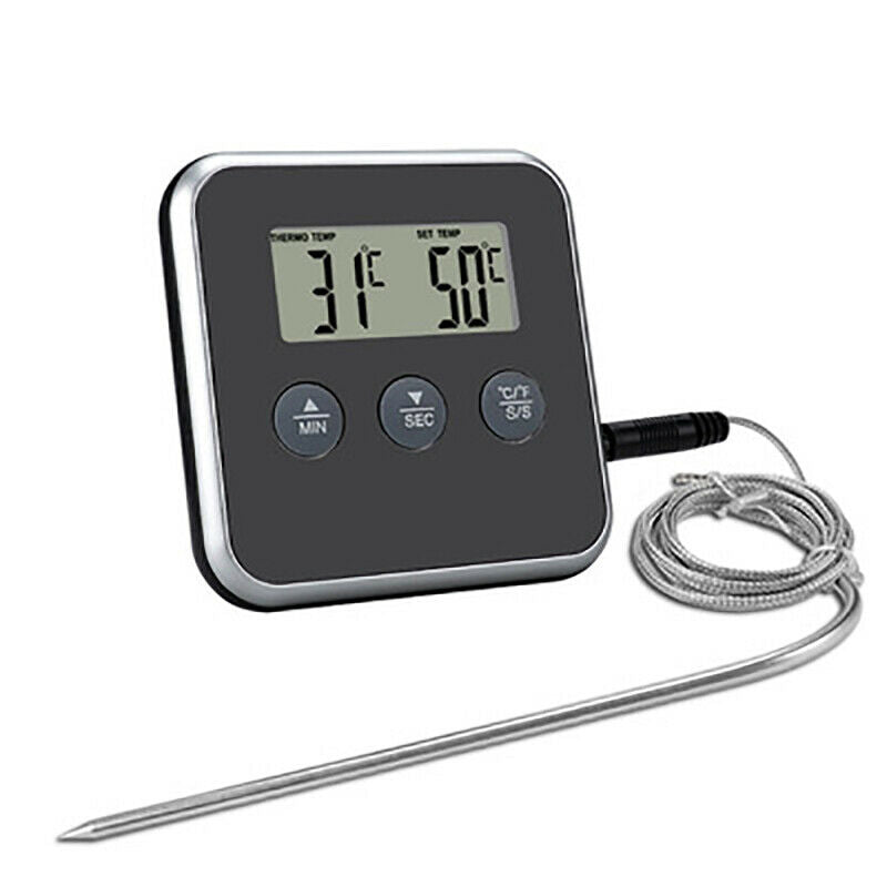 Food Cooking Digital Probe Timer Thermometer Kitchen BBQ  Thermometer ToolBDAU