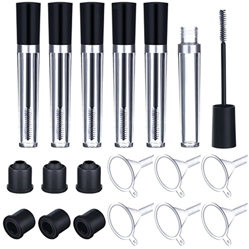 Set 8 Bottles Clear Plastic Mascara  Lip Gloss Empty Tube Vial