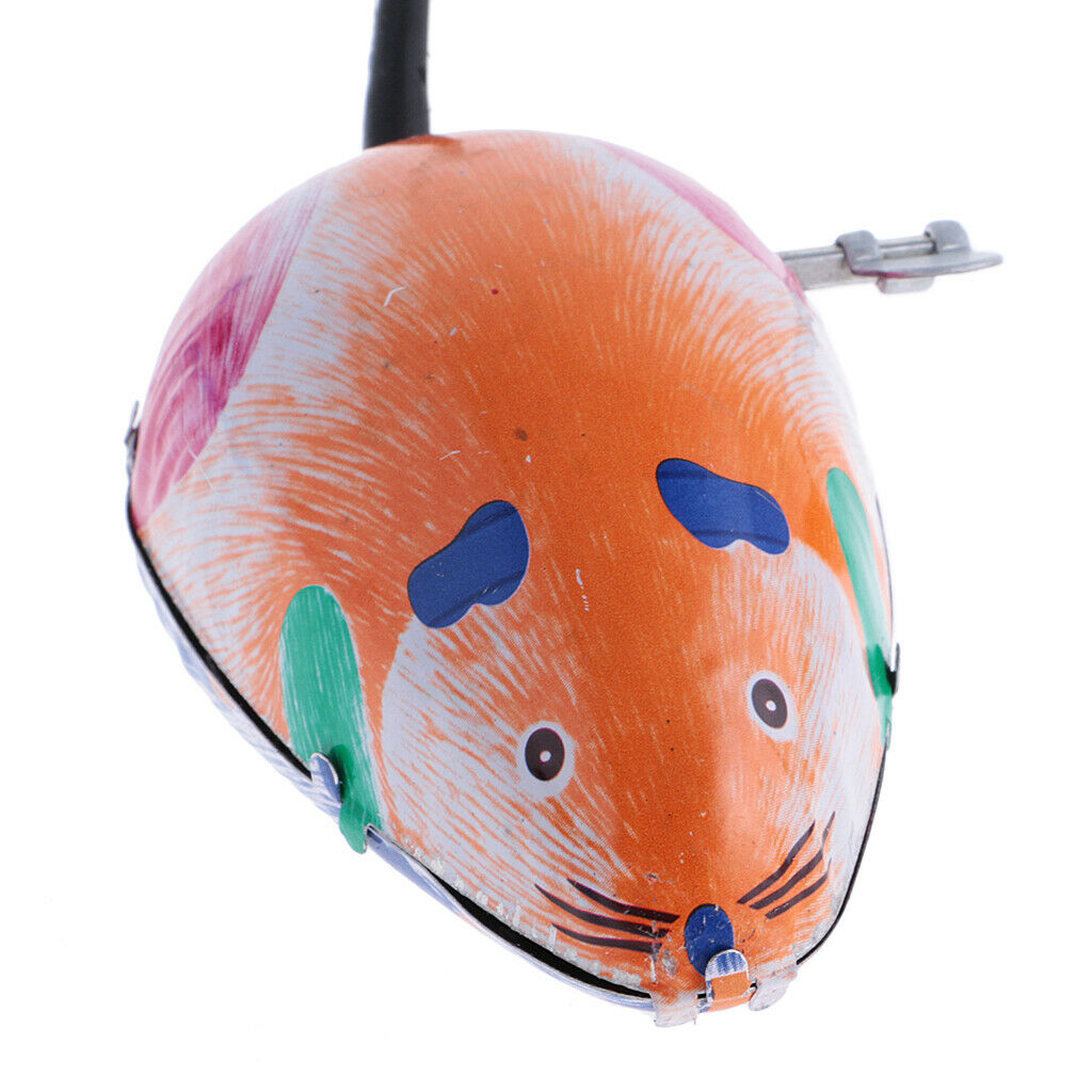 Metal Iron Classic Wind-up Crawlling Clockwork Mouse Baby Kids Funny Toys
