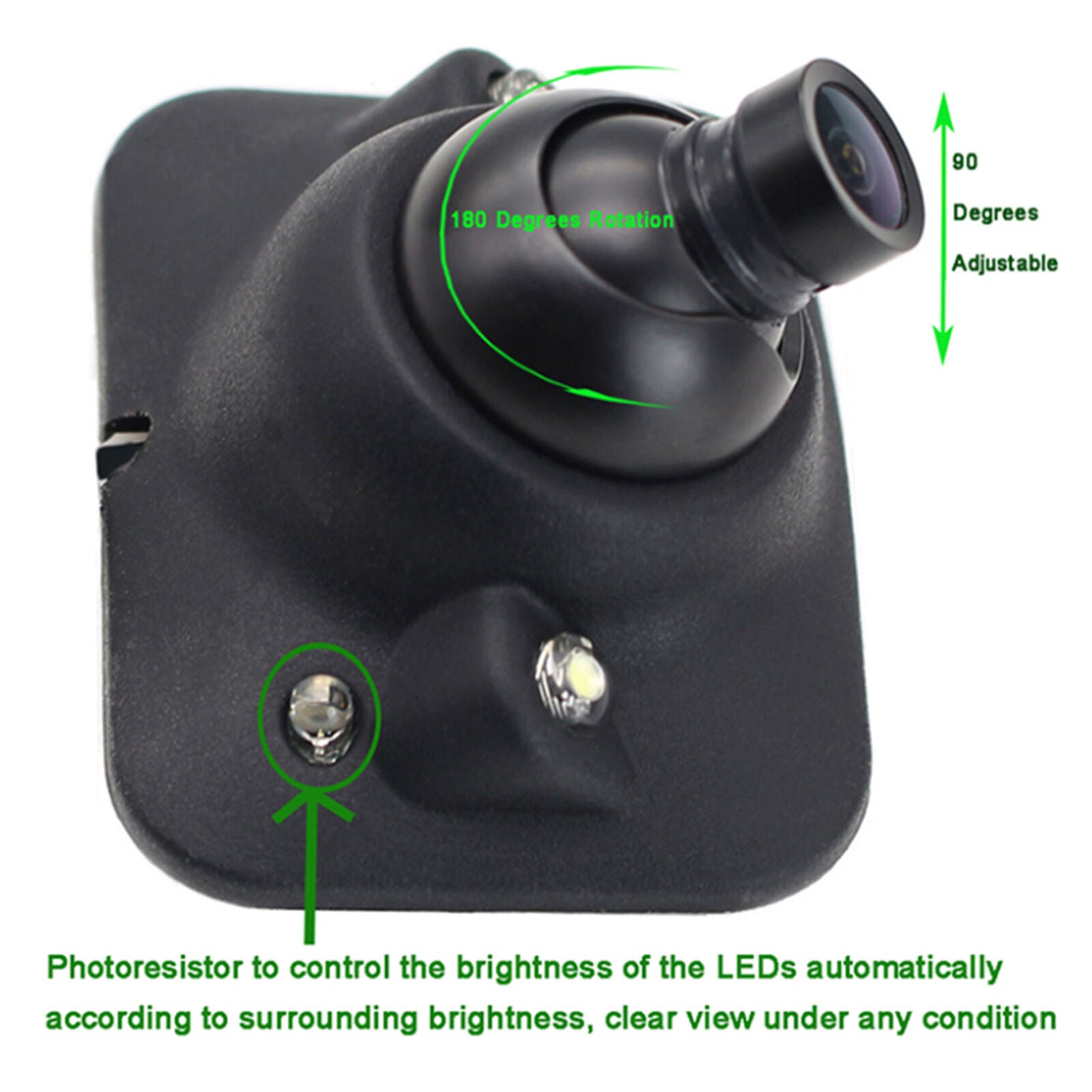 Car Blind Spot Front Side Rear View Camera Auto-dimming IR LED Light Sensor Cam