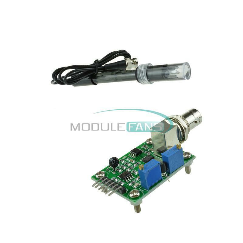 Liquid PH0-14 Value Detect Sensor Module + PH Electrode Probe BNC for Arduino US