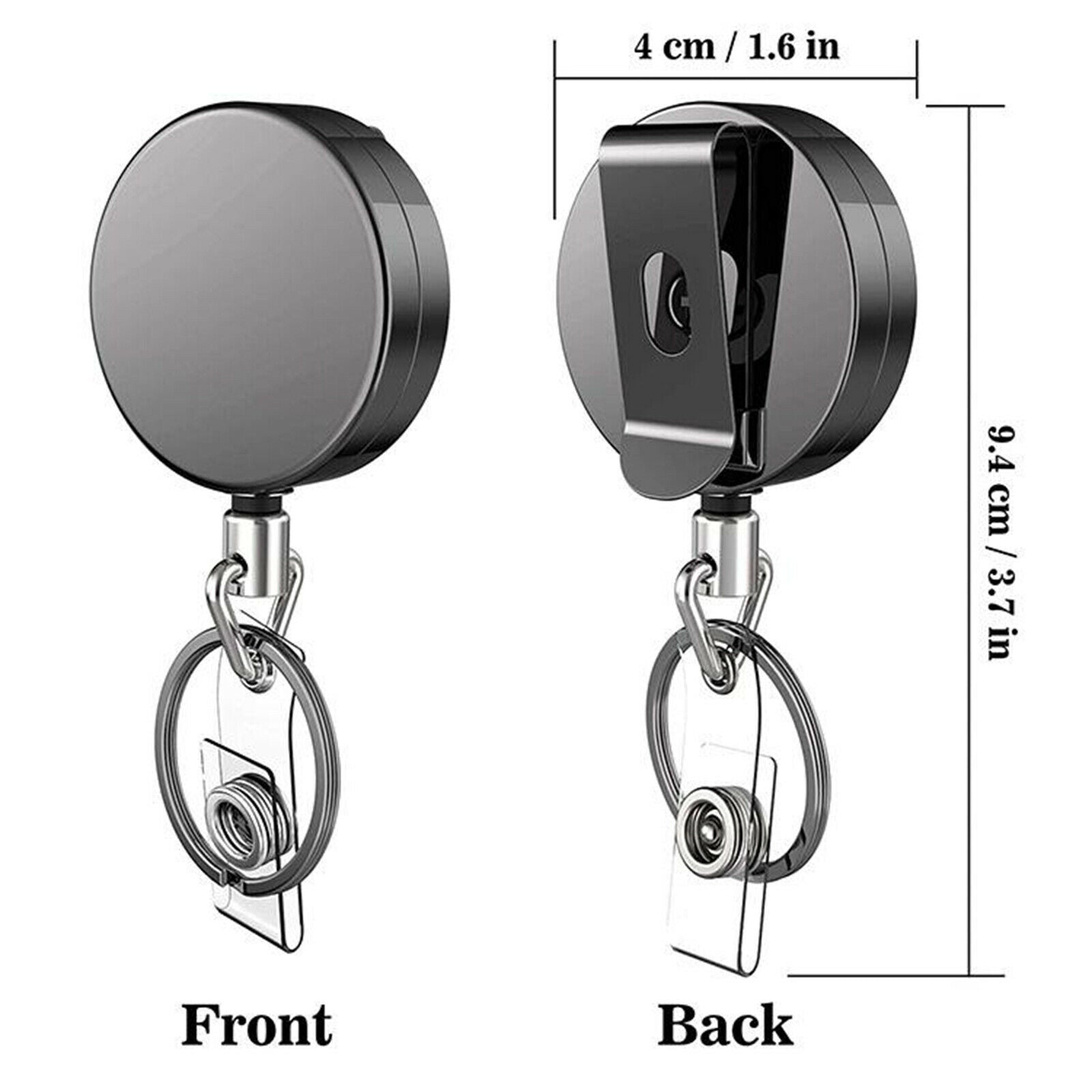 3pcs Retractable Key Pull Reel Chain Cord Key Badge Holder ID Card Keyring