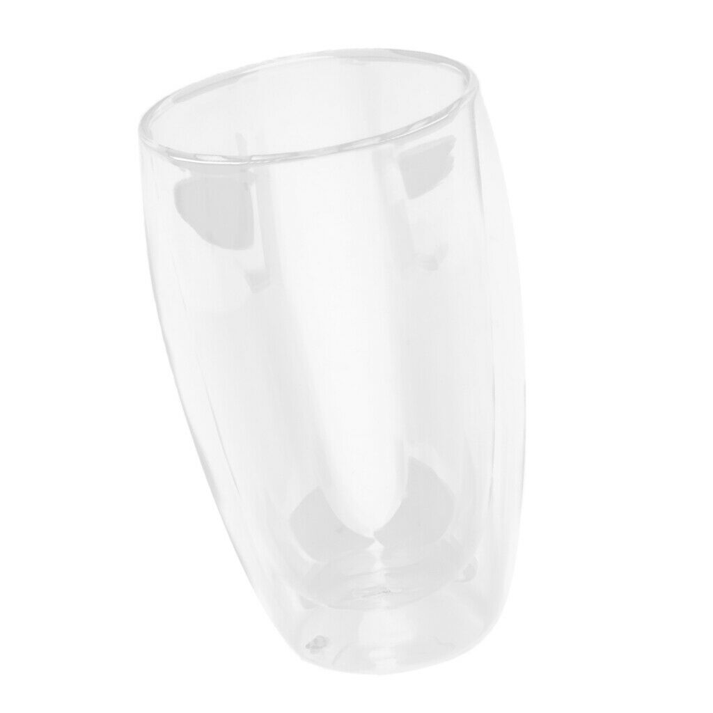 Double Layer Heat-Insulated Glass Transparent Glass Cup for Office 450ML
