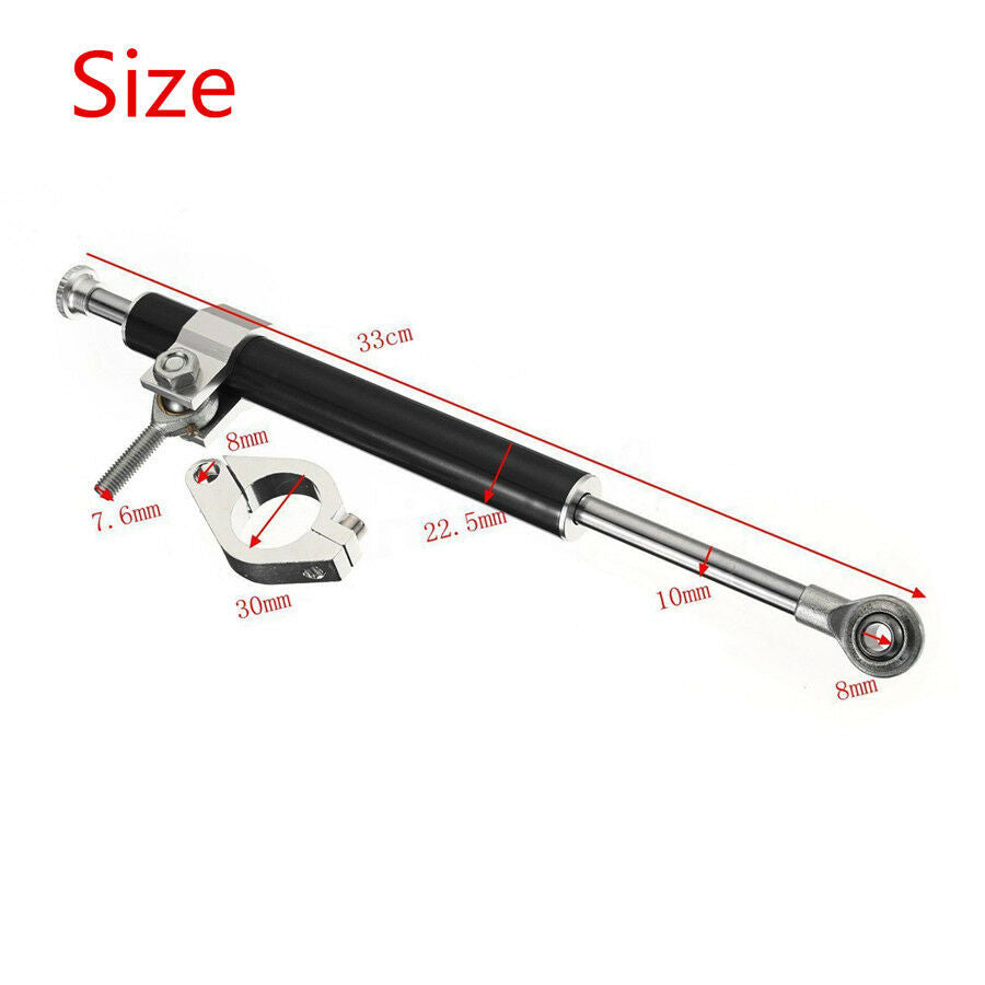 Universal Adjustable 330mm Motorcycle Aluminum Steering Damper Stabilizer Linear