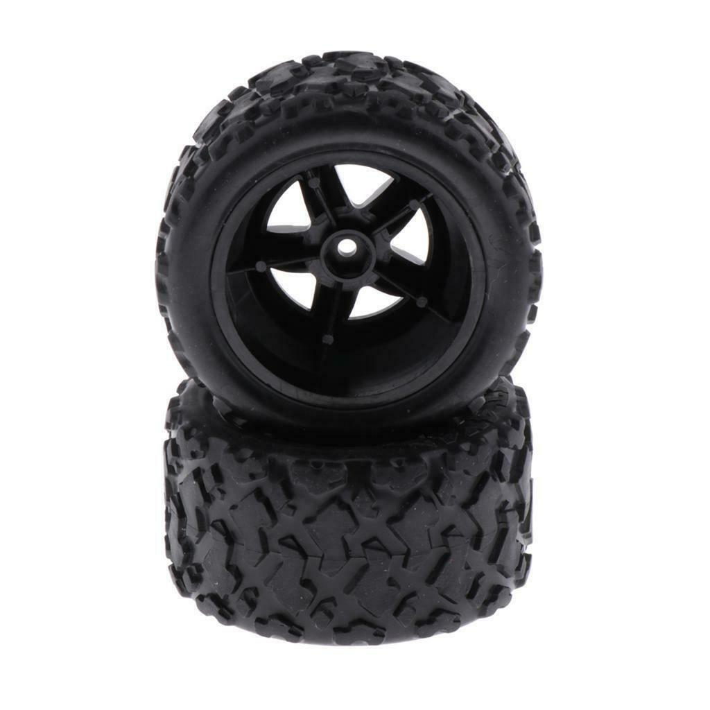 4-Pack Durable Plastic RC Car Tyres Wheel and Rim RC Replacement 65mm Black
