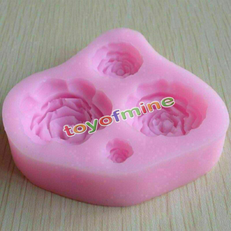 Silicone 4Size Rose-Shape Cake Decorating Fondant Cookie Chocolate Mold Mould