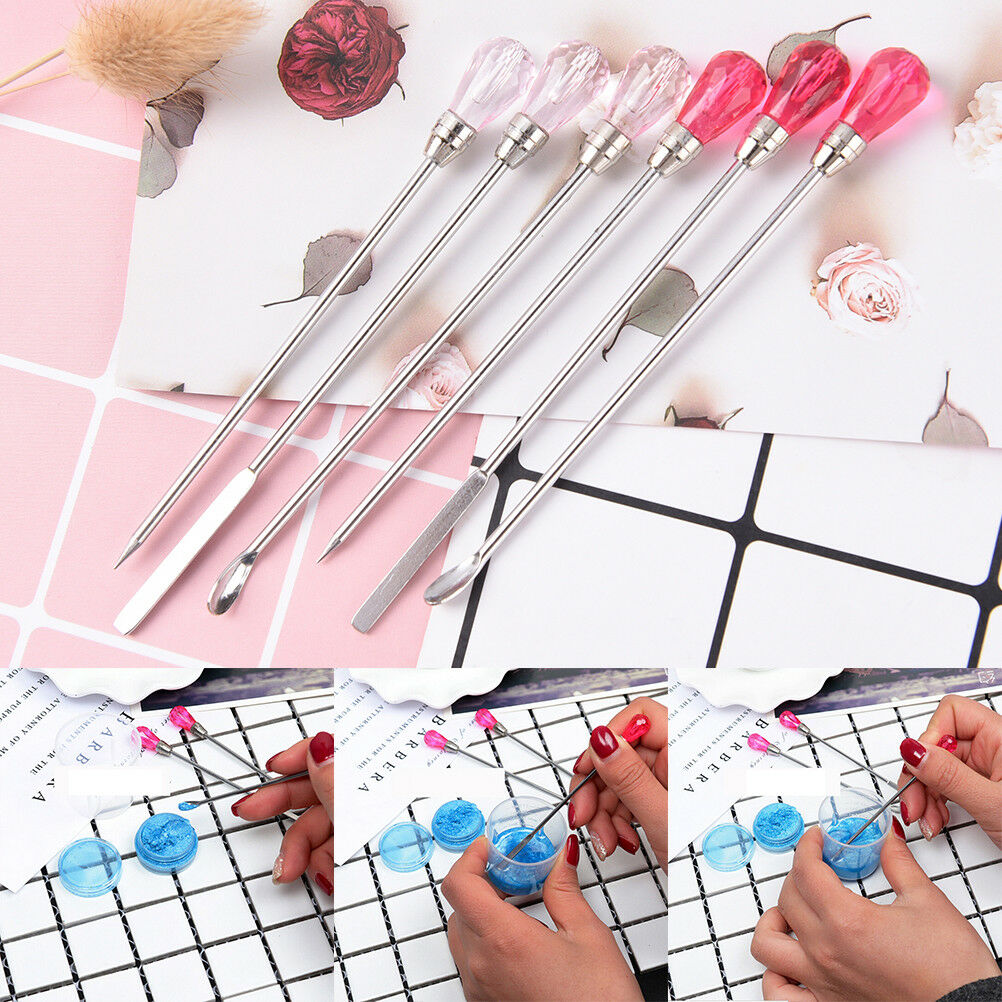 3pcs Nail Art Stirring Rod Tool Mixing UV Gel Nail Dotting Picker Nail Art  XC