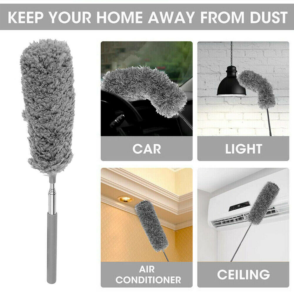 Extendable Feature Telescopic Long Handle Microfiber Ceiling Cleaning Brush Tool