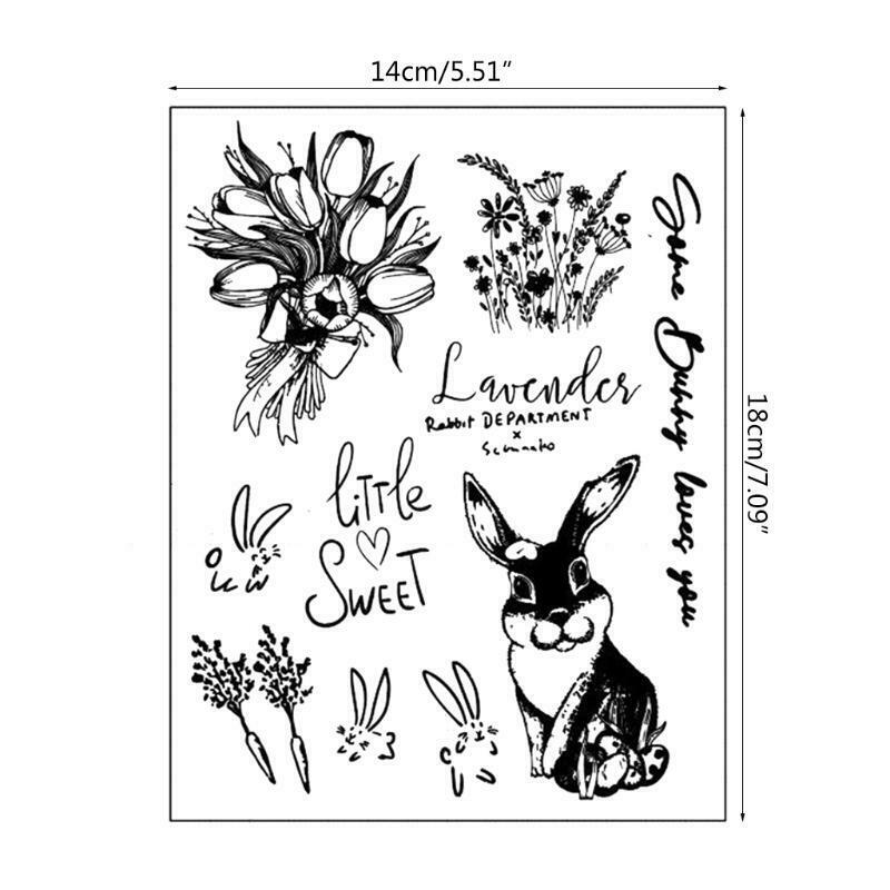 Bunny Flower Silicone Clear Seal Stamp DIY Scrapbooking Embossing Photo Album