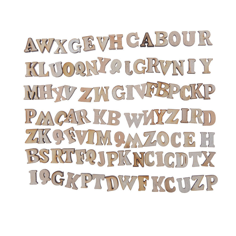 100X Letters Wooden Alphabet Embellishment Scrapbooking Cardmaking Craf.l8