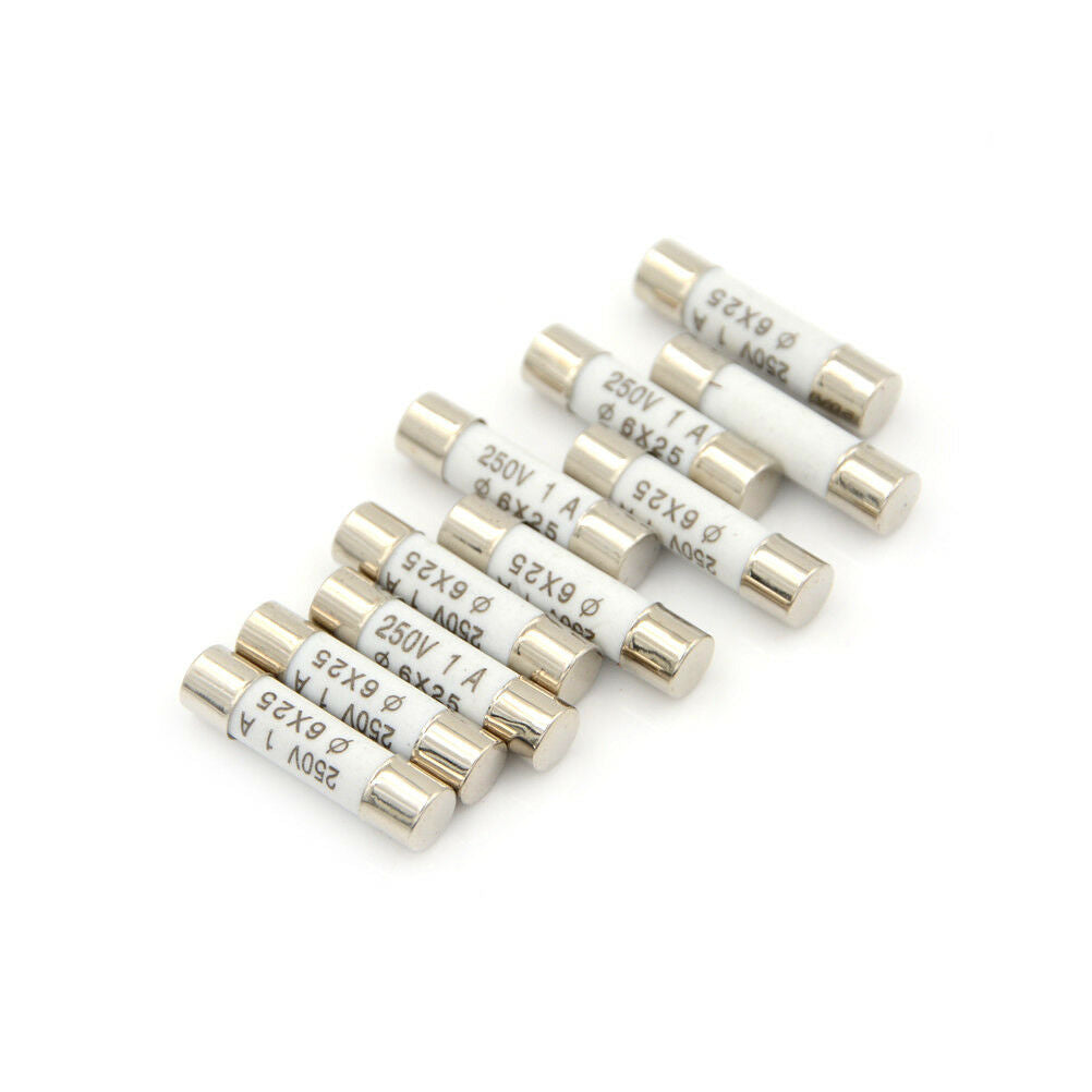 10x 6 x 25mm Ceramic Fuse Electric 250V 1A Fast Blow Ceramic Fus.l8