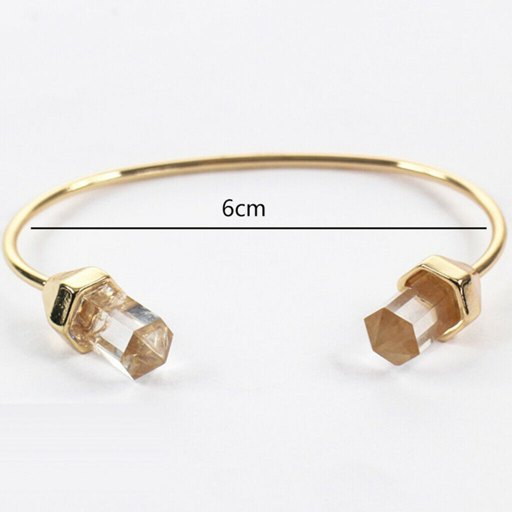 Chic Hex Cylinder Bracelet Women Open Bangle Jewelry Gifts for Women Golden