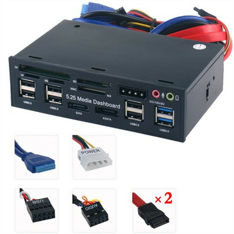 Multi function Front Panel Media Dashboard USB 3.0 Hub Card ReaderBDAU