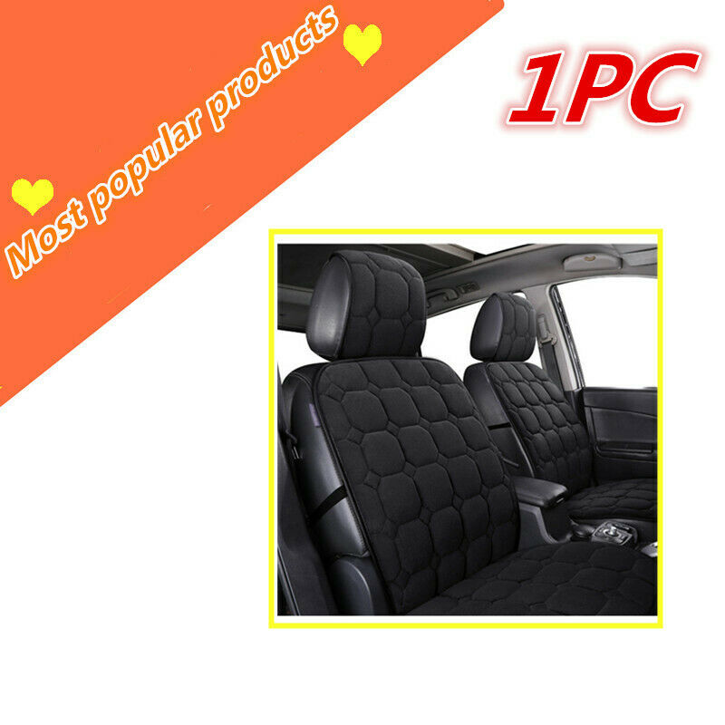 1PC  Short Plush Black Non-slip Silicone Warm Auto Front Backrest Seat Cushion