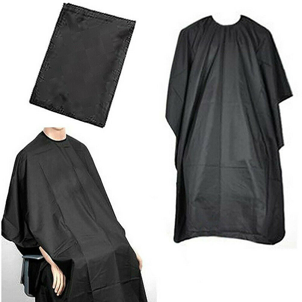 Black Hairdressing Gown Unisex Hair Cutting Gown Washable Barber Cape Salon Cape