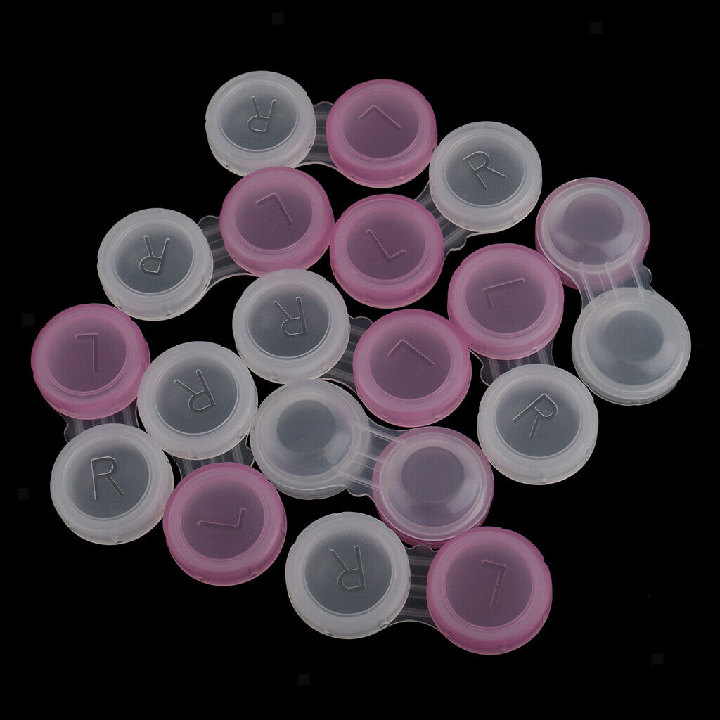 20x, Portable Contact Lens Box Containers, Clear Eye Len Cases, Contact Case