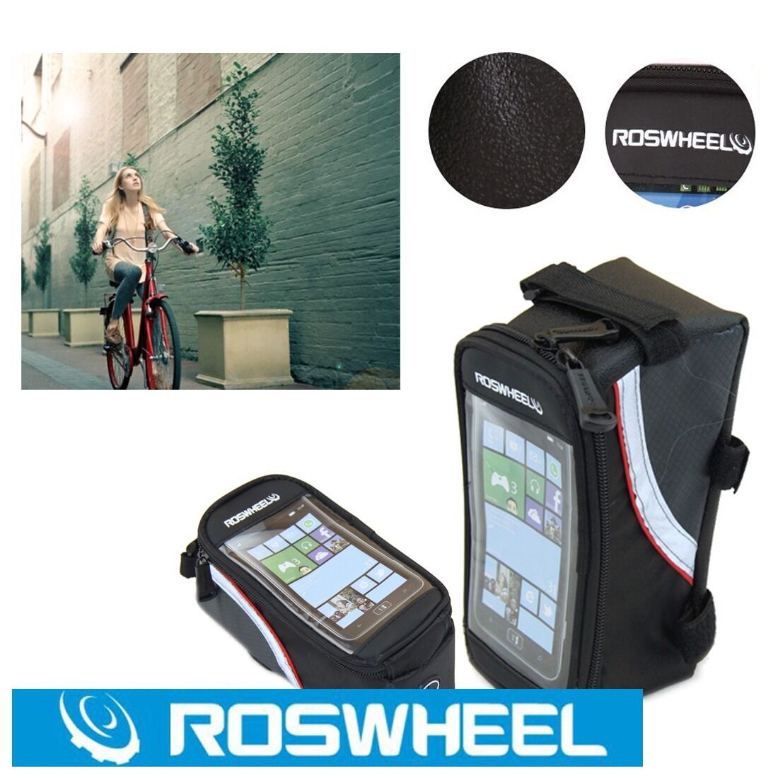 Roswheel Bike Bicycle Cycle 600D Front Tube Bag Case Package 4.8" Phone