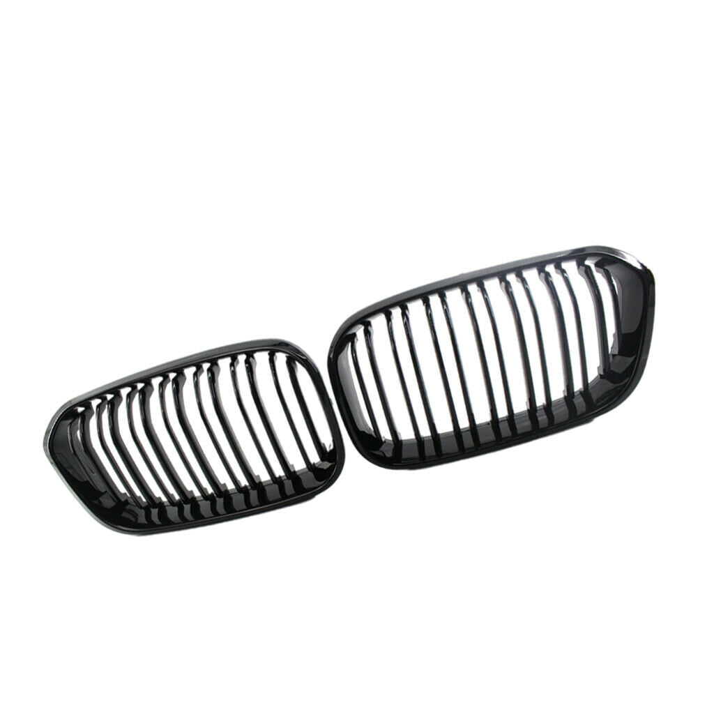 Black Front Grills Grille For BMW F20 2015-2017 ABS Gloss Black Grills