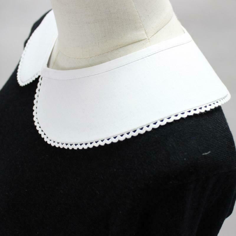 Retro White Lapel Faux Lapel Collar Lace Trim Detachable Blouse Necklace Choker