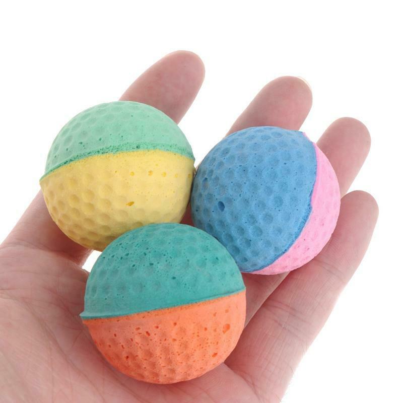 10x Pet Toys Latex Balls Colorful Chew For Dogs Cats Puppy Kitten Soft Elastic