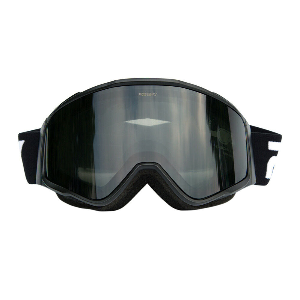 Matte Black Frame Snowboard Ski Snow Winter Sport Snowmobile Goggles Eyewear