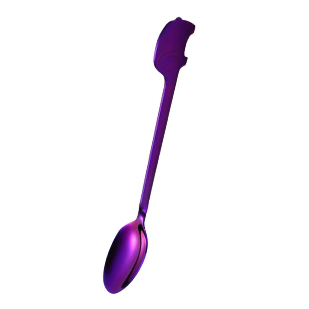 1 Packs Flatware Spoon Fork Tea Coffee Spoon Toddler Flatware Purple Spoon