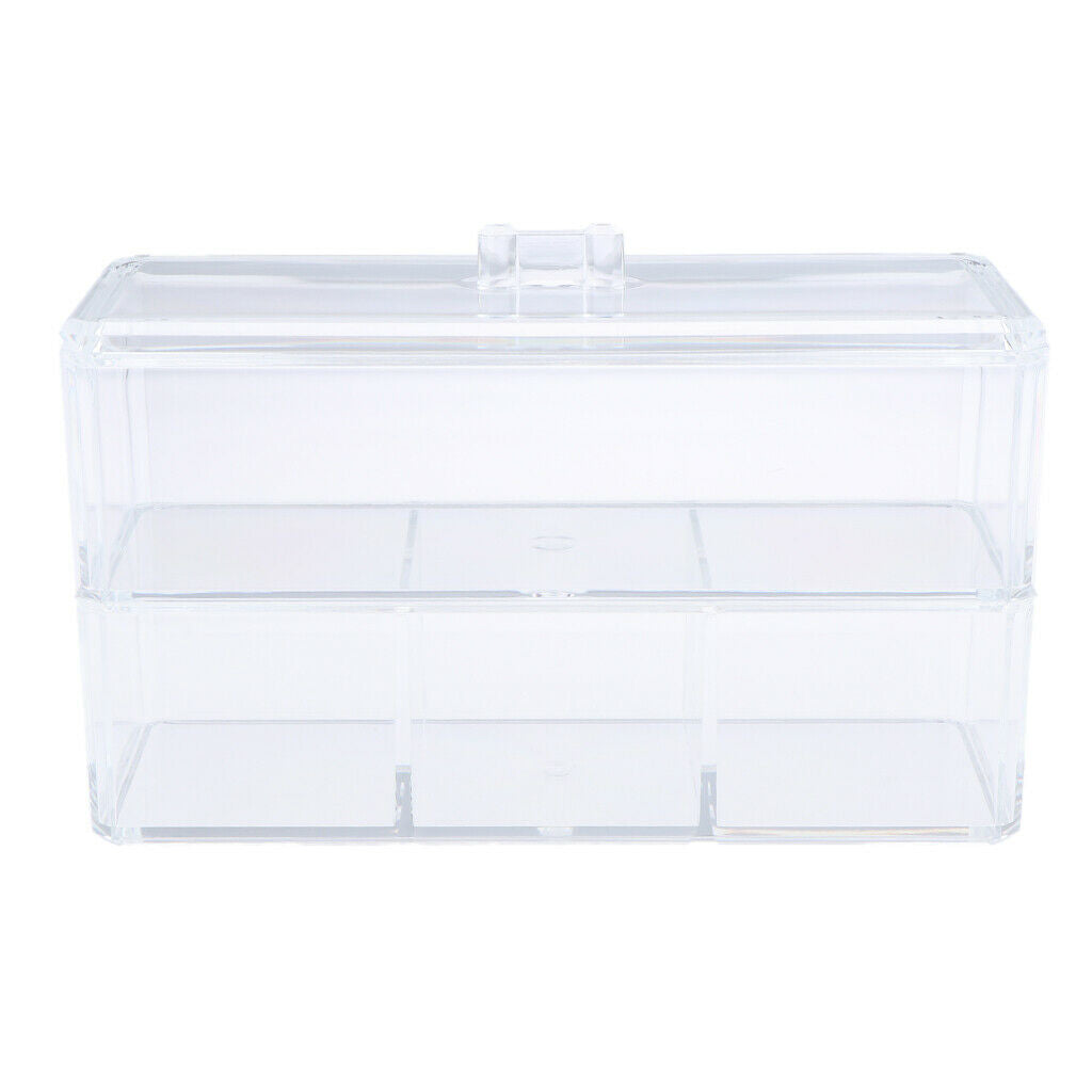 Dustproof Acrylic Makeup Cotton Pad Swab Storage Case Jewelry Cosmetic Box