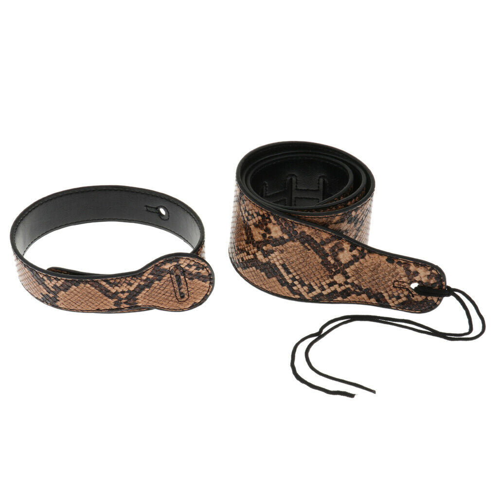 Adjustable PU Leather Guitar Strap Belt for Acoustic Electric Guitar Beige