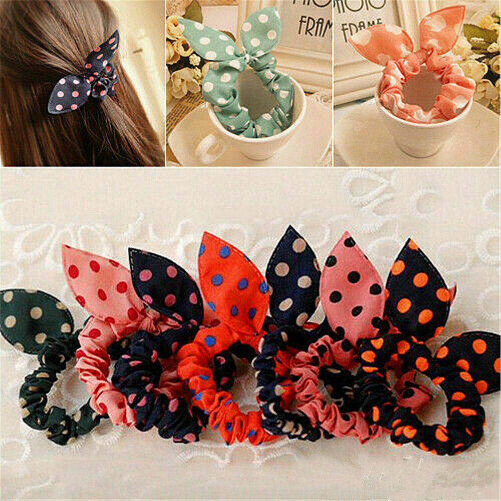 10X Women Girls Elastic Bow Knot Ponytail Hair Band Hair Rope Scrunchie Holder