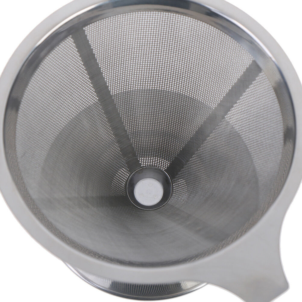 Reusable coffee filter holder stainless steel brew drip coffee funnel metal DD