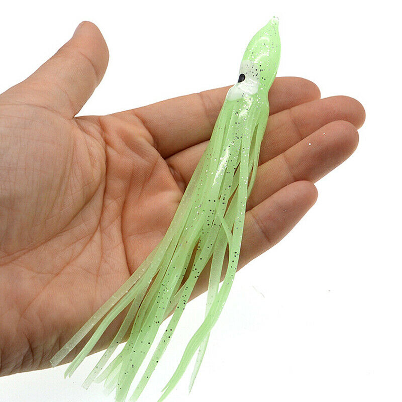 New 3pcs Rubber Squid Skirts 10cm Octopus Soft Fishing Lures Tuna Sailfish Baits