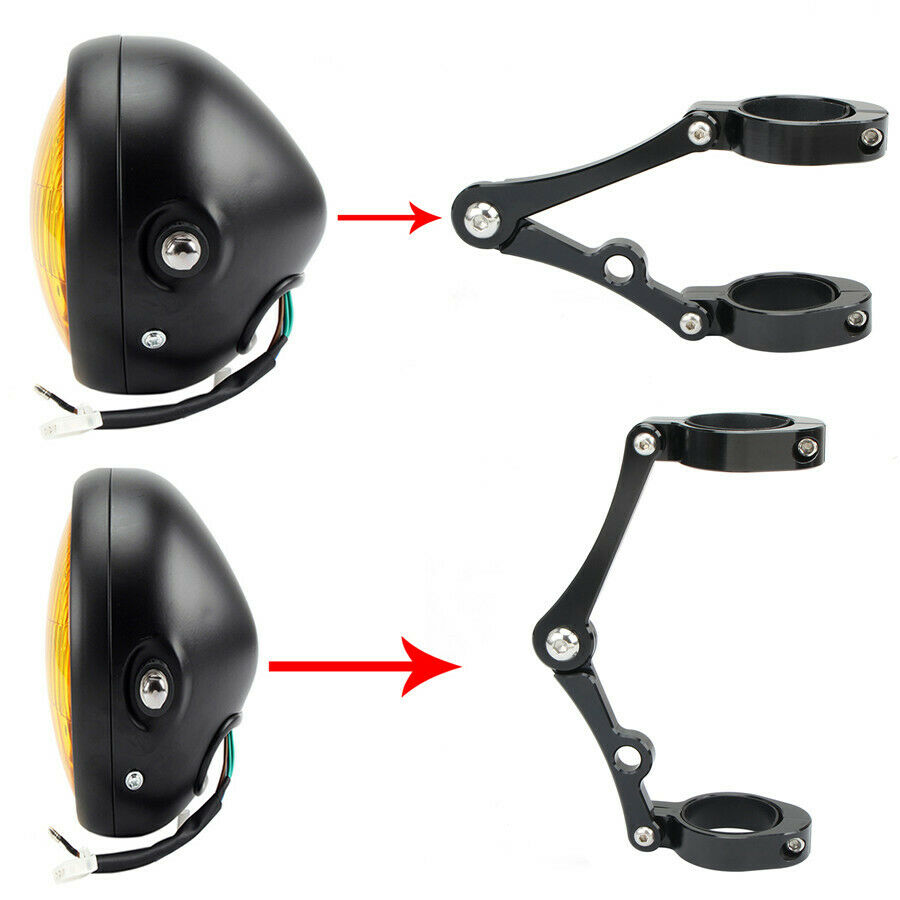 One Pair Of Black Aluminum Alloy Motorcycle Headlight Brackets For 39-41mm forks