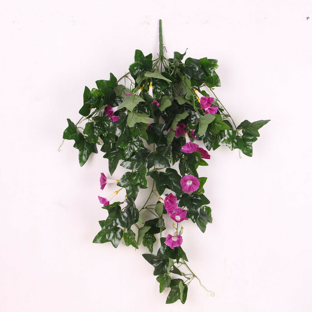 85cm Artificial Silk Flower Hanging Morning Glory Wedding Party Decor Purple