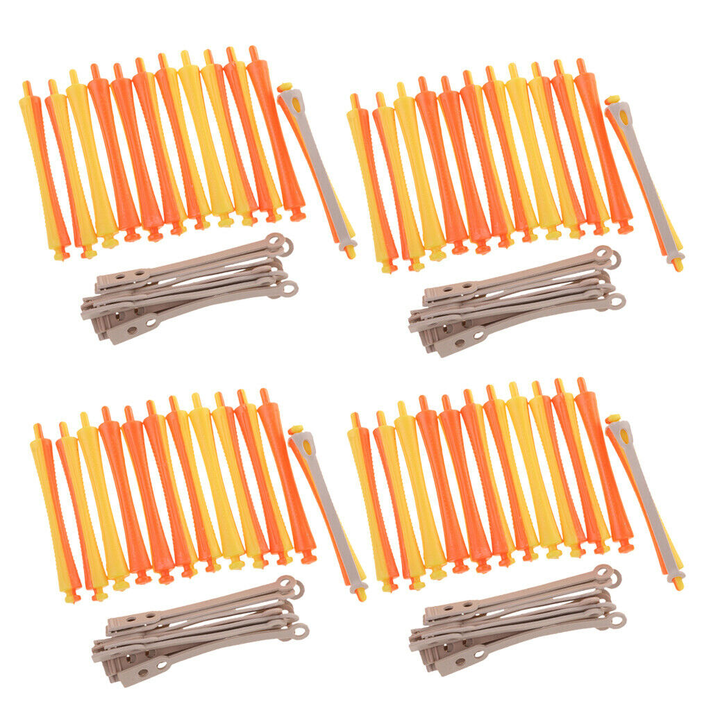 48Pcs Barber Perm Rods No Heat DIY Curlers Styling Rollers Tools Set 1.6x9cm