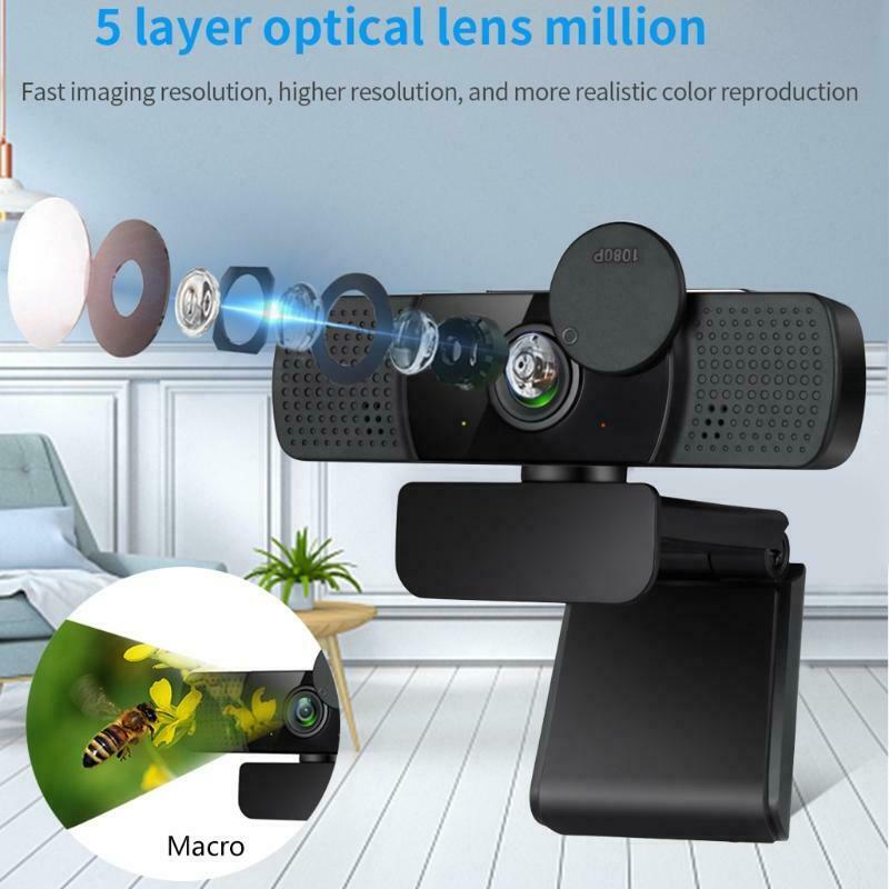 1080p Autofocus Webcam Web Camera w/Mic Plug&play for Computer Laptop Desktop