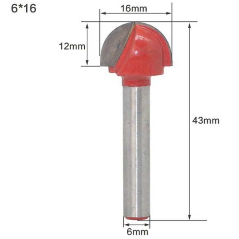 6mm Shank Ball Nose End Mill Wood Router Bit Set Round Cove CNC Milling CuttM1Y2