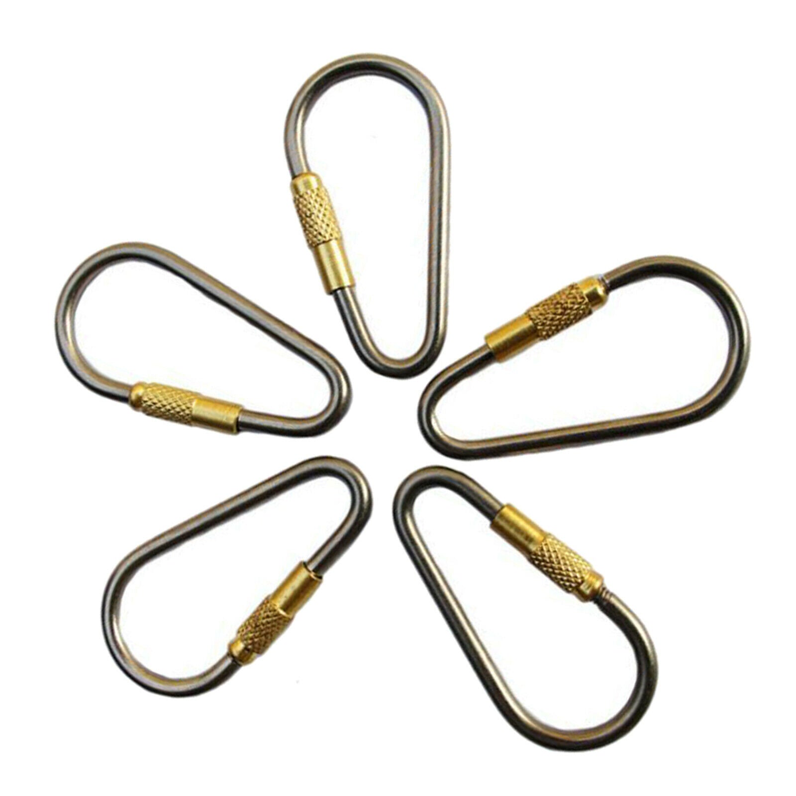 Small Carabiner Clips D-Shape Hiking Camping Keychain Water Bottle D-Ring