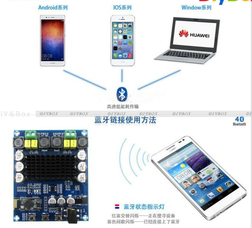 PA3116D2 120W+120W Wireless Bluetooth 4.0 Audio Digital Amplifie+ Case Kit