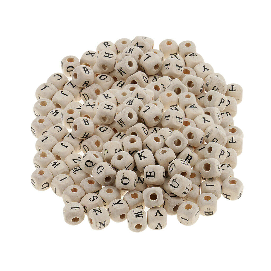 200pcs   Mini   Wooden   Alphabet   Letters   Cube   Beads   for   Jewelry