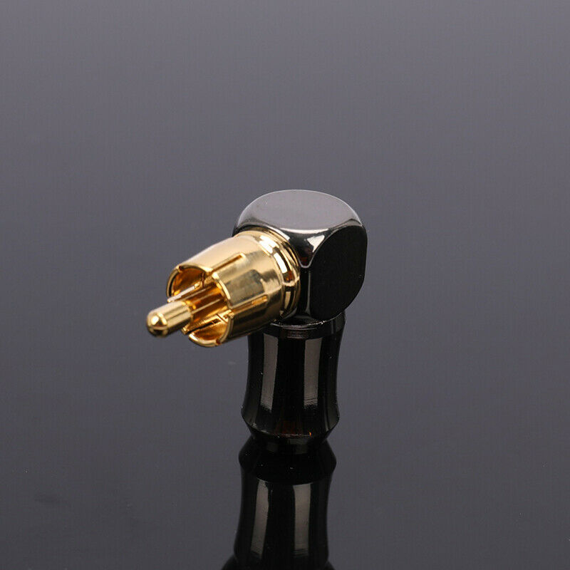 1pc Plated Right Angle RCA Male Plug Audio Video Connector Solderi.l8