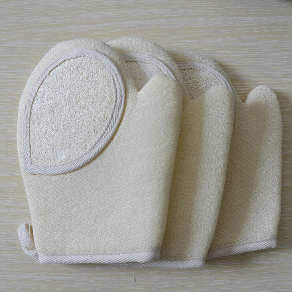 Loofah Exfoliating Gloves Massage Arms Legs Cloth Body Scrub Exfoliator