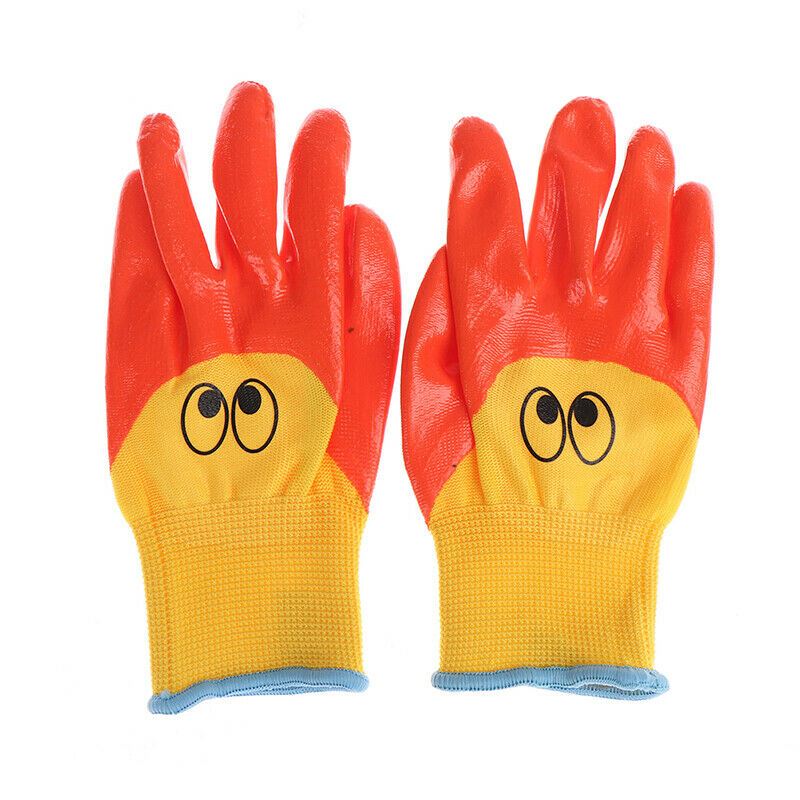Breathable Kids Gardening Gloves Resistant Non-slip Anti-stab Protective Glo DF