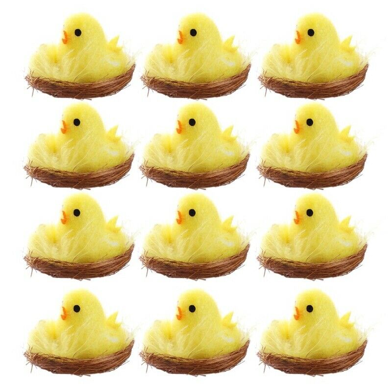 Easter Chicks Chenille Chickens Yellow Free Standing Adorable Chemical FiberX4X7