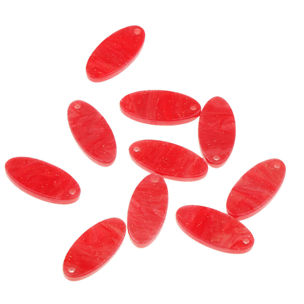 10Pcs Acetate Acrylic Oval Pendant DIY Earring Jewelry Accessories Red