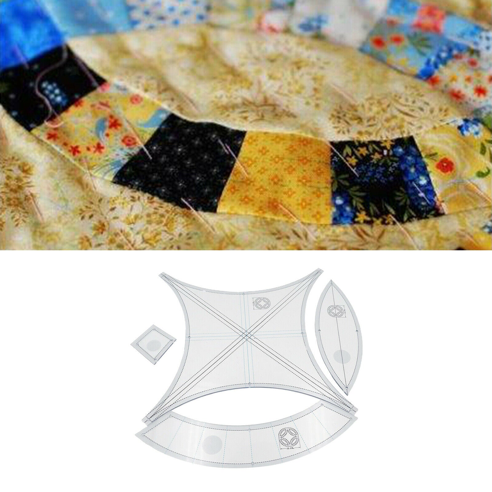 1Set Clear Acrylic Quilting Templates Domestic Sewing Machine Patchwork